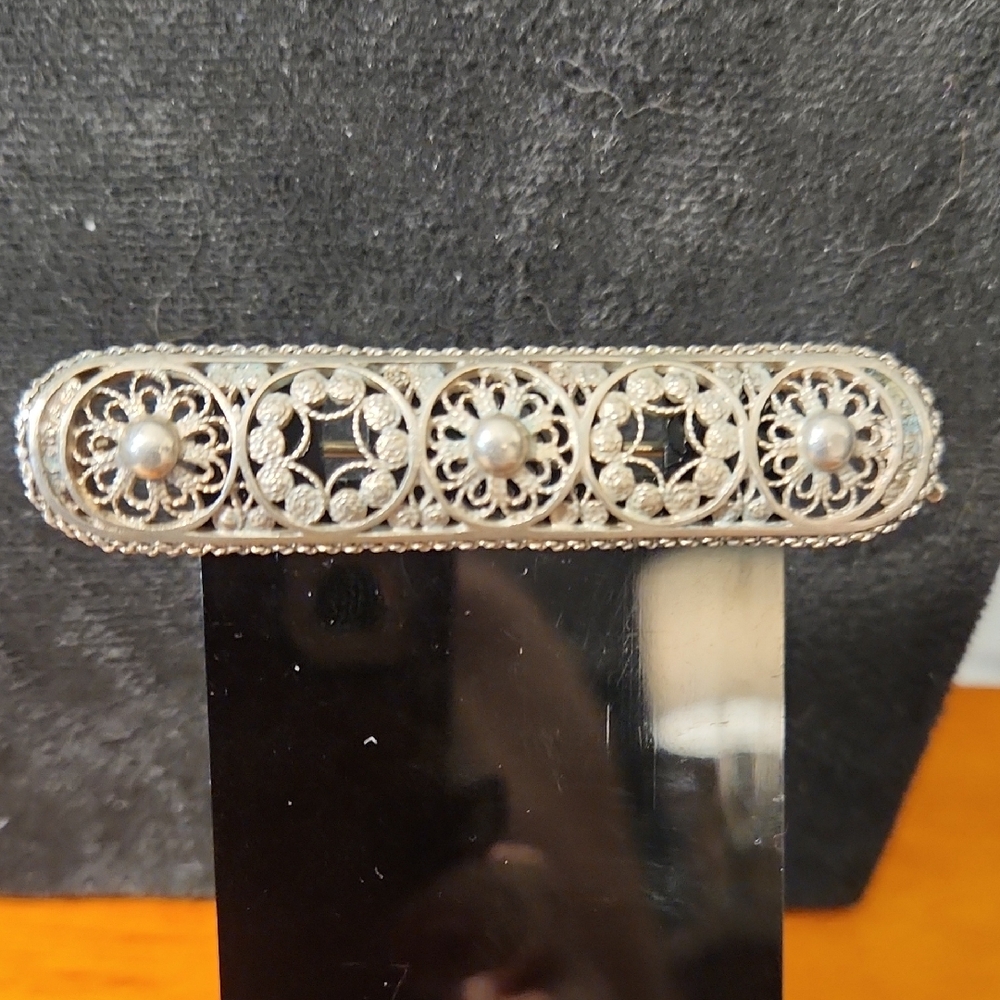 Antique Silver Filigree Brooch